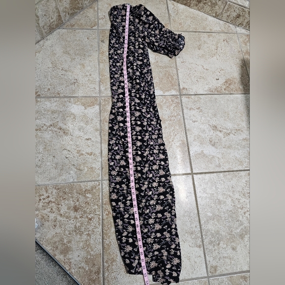 Natural Life Womens Small Duster Robe Dark Floral Rayon Cottagecore Boho Festive - Picture 5 of 6